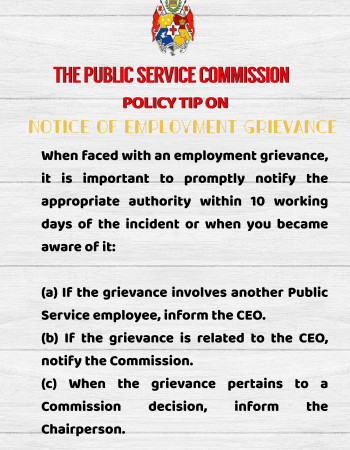 PSC Policy Tip for the Week - Notice of Employment Grievance