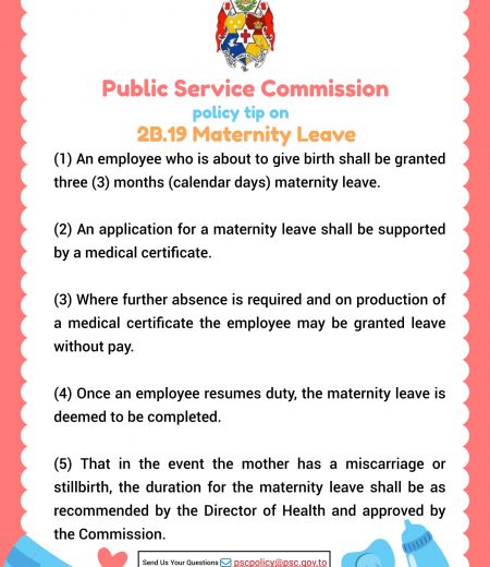 PSC Policy Tip for the Week on 2B.19 Maternity Leave