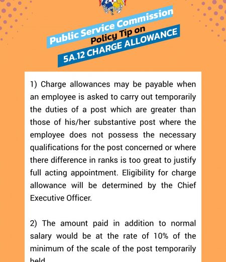 PSC Policy Tip for the Week on 5A.12 Charge Allowance