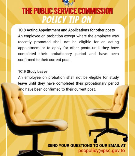 PSC Policy Tip for the Week on Acting Appointment and applications for other posts & Study leave