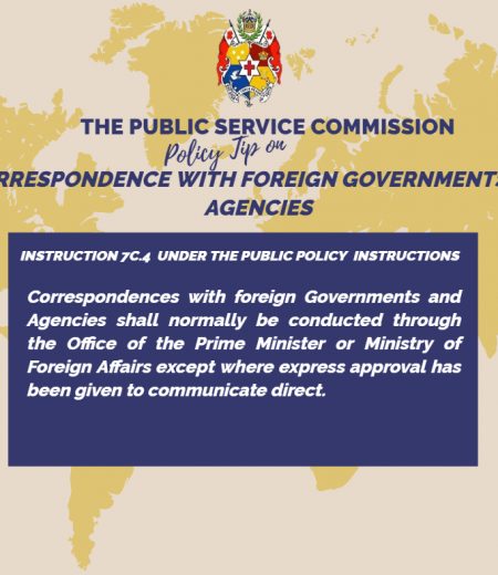 PSC Policy Tip for the Week on Correspondence with Foreign Governments & Agencies