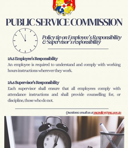 PSC Policy Tip for the Week on Employee & Supervisor's responsibility