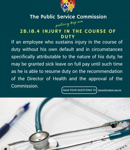PSC Policy Tip for the Week on Injury in the course of Duty