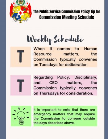 Policy tip for the week - Commission Meeting Schedule