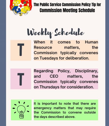 Policy tip for the week - Commission Meeting Schedule